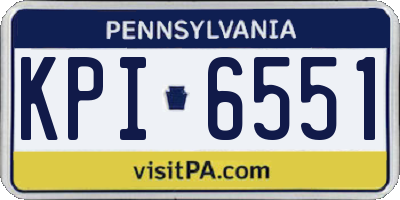 PA license plate KPI6551