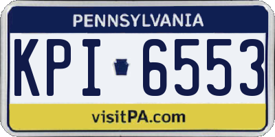 PA license plate KPI6553
