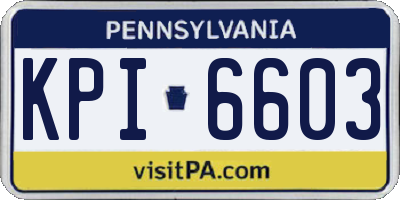 PA license plate KPI6603
