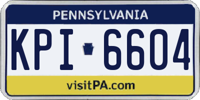 PA license plate KPI6604