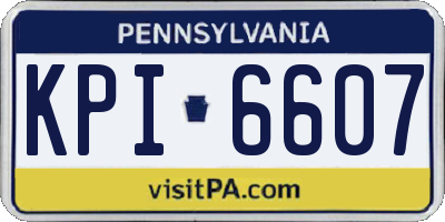 PA license plate KPI6607