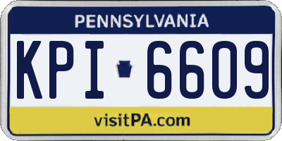 PA license plate KPI6609