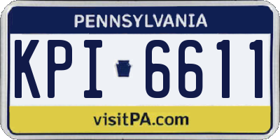 PA license plate KPI6611