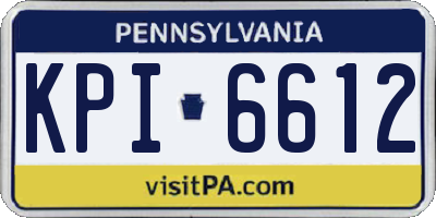 PA license plate KPI6612