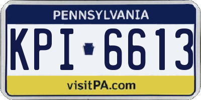 PA license plate KPI6613