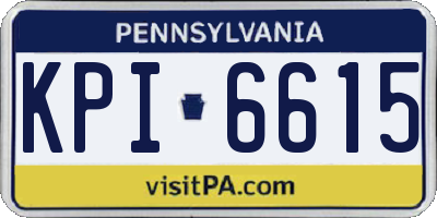 PA license plate KPI6615