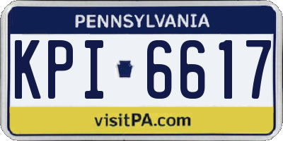 PA license plate KPI6617