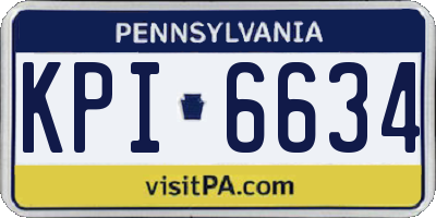 PA license plate KPI6634