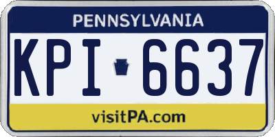 PA license plate KPI6637