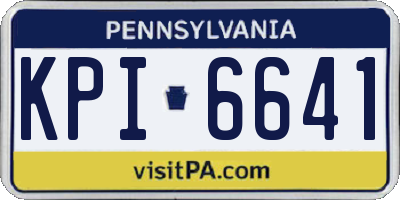 PA license plate KPI6641