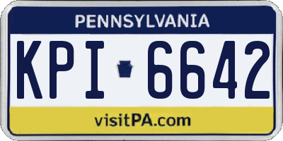 PA license plate KPI6642