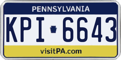 PA license plate KPI6643