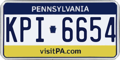 PA license plate KPI6654