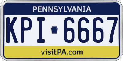PA license plate KPI6667