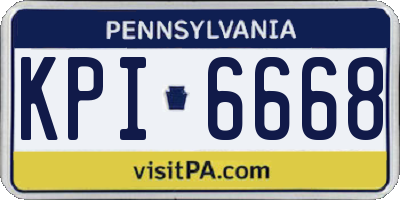 PA license plate KPI6668