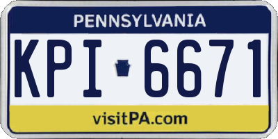 PA license plate KPI6671