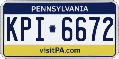 PA license plate KPI6672