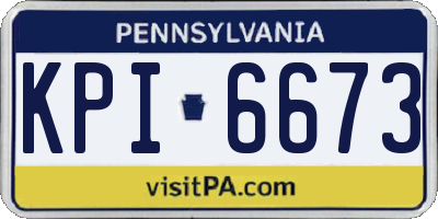 PA license plate KPI6673