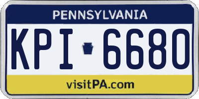 PA license plate KPI6680