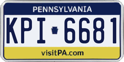 PA license plate KPI6681