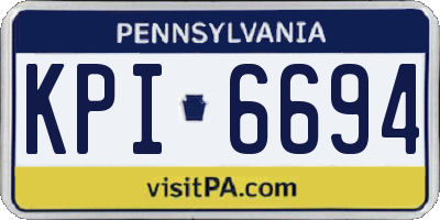 PA license plate KPI6694