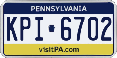 PA license plate KPI6702