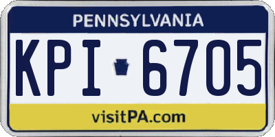 PA license plate KPI6705