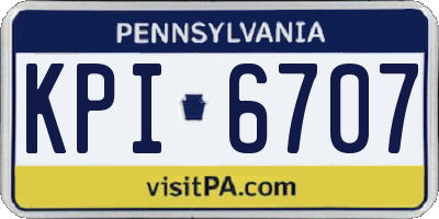 PA license plate KPI6707