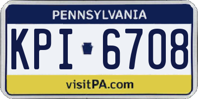 PA license plate KPI6708