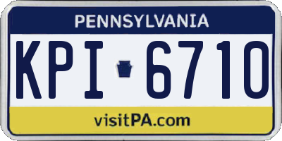 PA license plate KPI6710