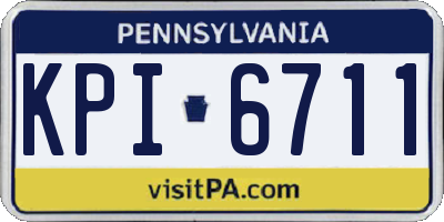 PA license plate KPI6711