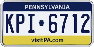 PA license plate KPI6712