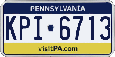 PA license plate KPI6713