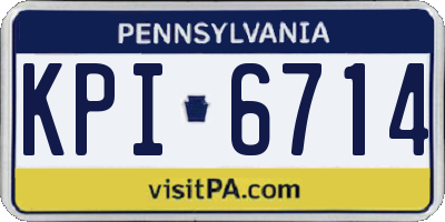 PA license plate KPI6714