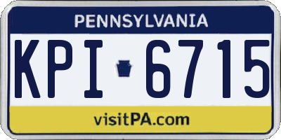 PA license plate KPI6715