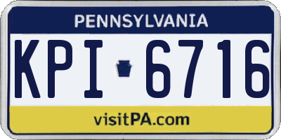 PA license plate KPI6716