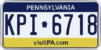 PA license plate KPI6718