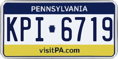 PA license plate KPI6719