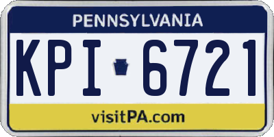 PA license plate KPI6721