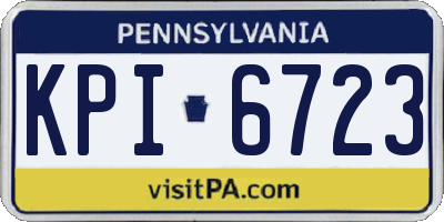 PA license plate KPI6723