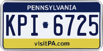 PA license plate KPI6725