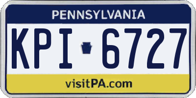 PA license plate KPI6727