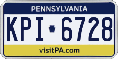 PA license plate KPI6728