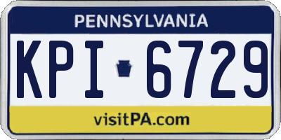 PA license plate KPI6729