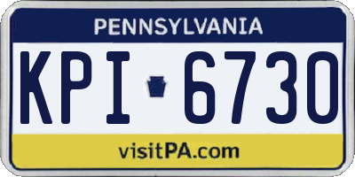 PA license plate KPI6730