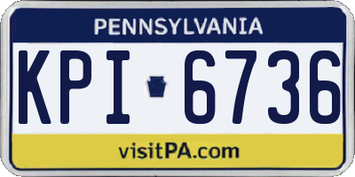 PA license plate KPI6736