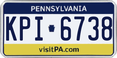 PA license plate KPI6738