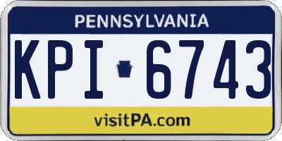 PA license plate KPI6743