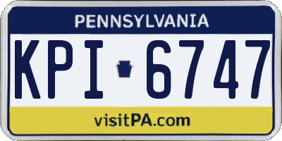 PA license plate KPI6747