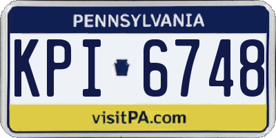 PA license plate KPI6748